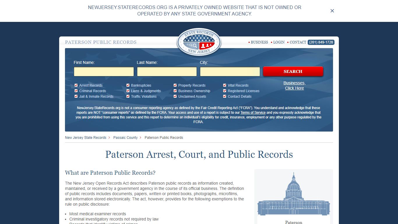 Paterson Arrest, Court, and Public Records